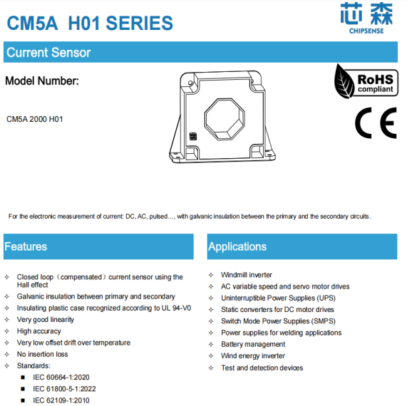 CHIPSENSE CM5A CURRENT SENSOR